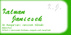 kalman janicsek business card
